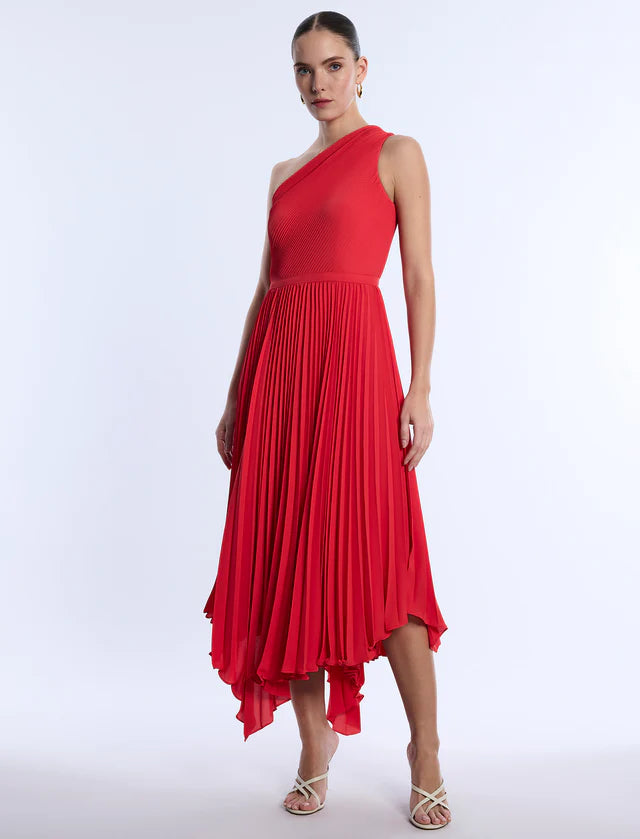 One Shoulder Pleated Dress
