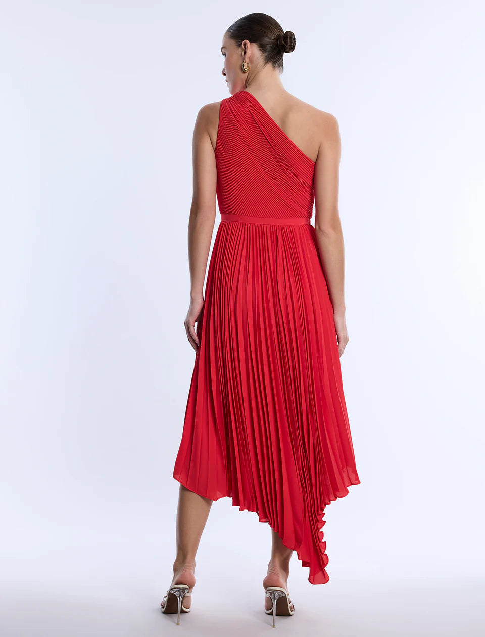 One Shoulder Pleated Dress