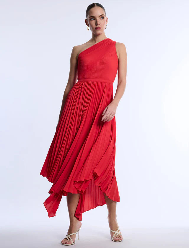One Shoulder Pleated Dress