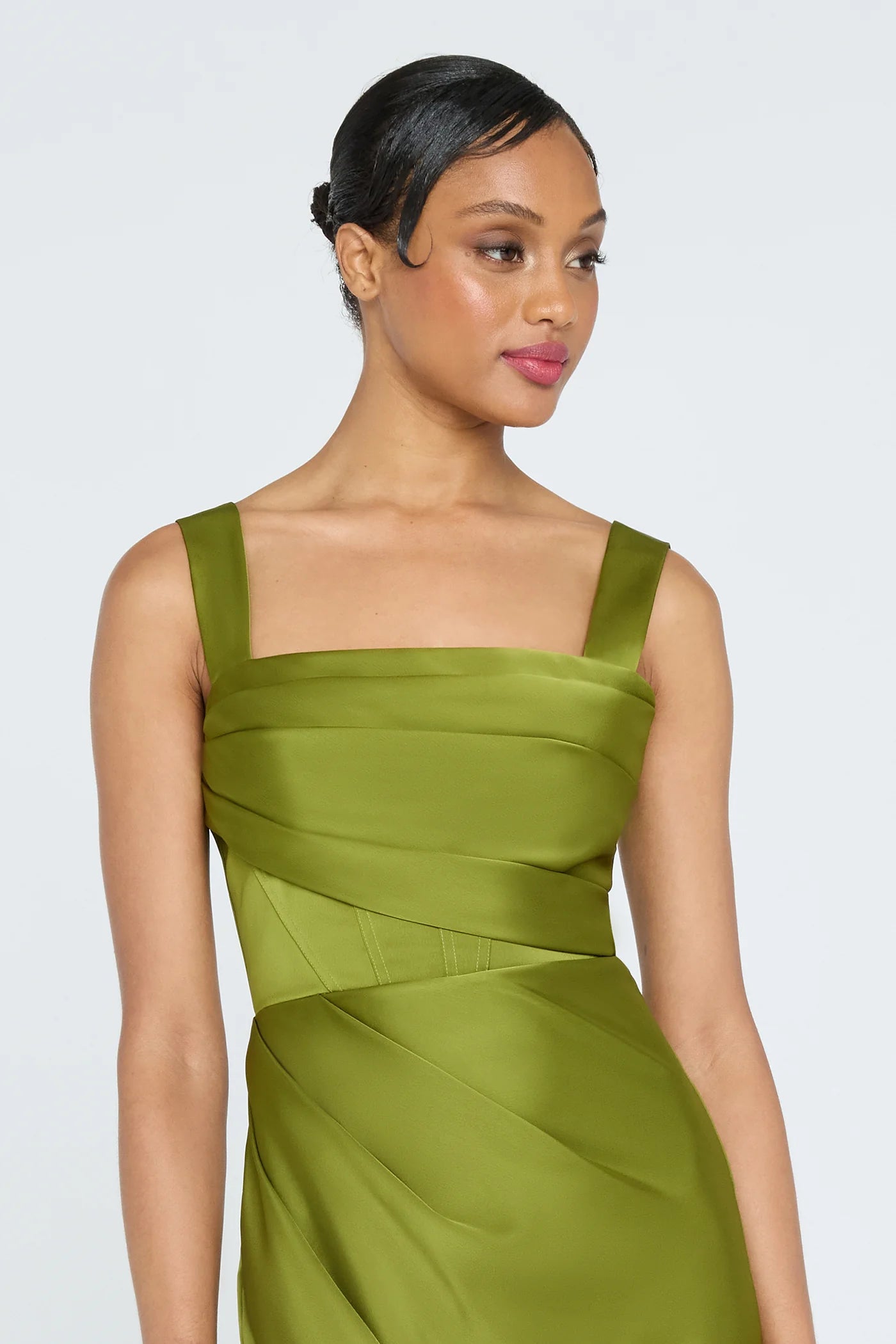 Genevive Draped Satin Dress