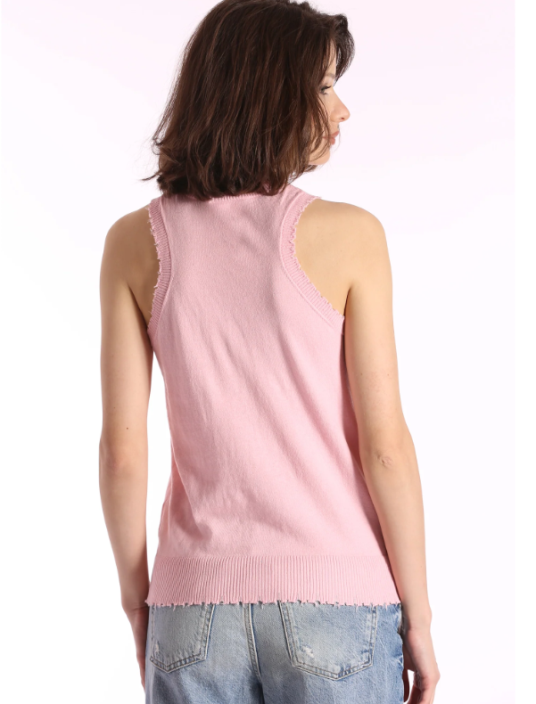 Cotton Cashmere Frayed Tank