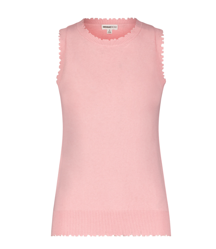 Cotton Cashmere Frayed Tank