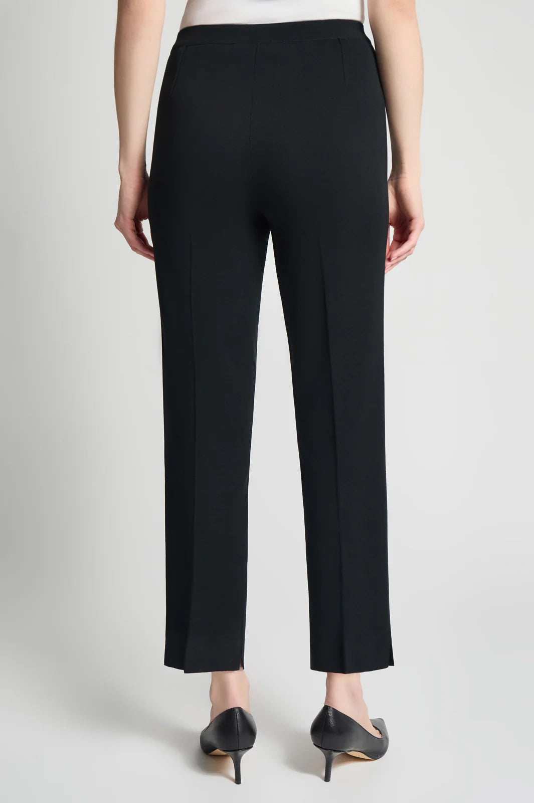 Knit Straight-Leg Ankle Pants