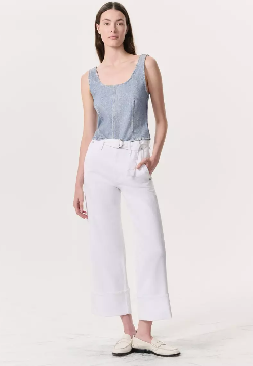 Andi Belted Ankle-Length Wide-Leg Jeans