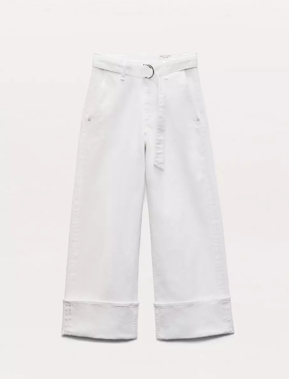 Andi Belted Ankle-Length Wide-Leg Jeans