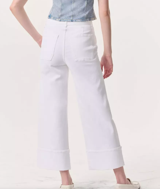 Andi Belted Ankle-Length Wide-Leg Jeans