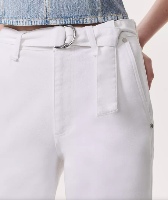 Andi Belted Ankle-Length Wide-Leg Jeans