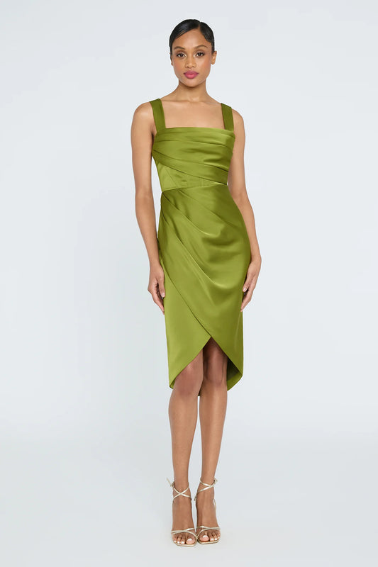 Genevive Draped Satin Dress