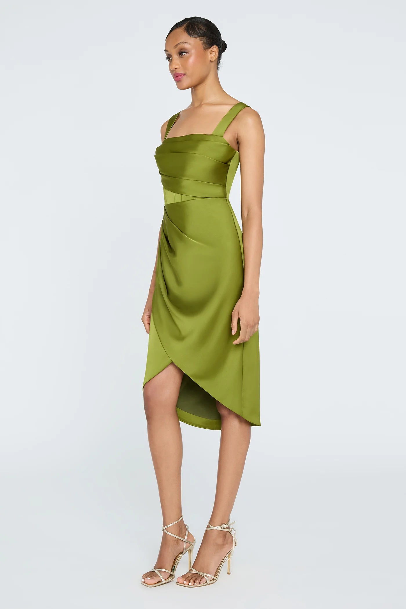 Genevive Draped Satin Dress