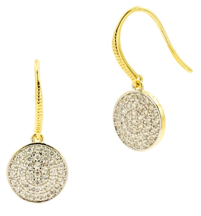 Radiance Pavé Disc Fishhook Earrings