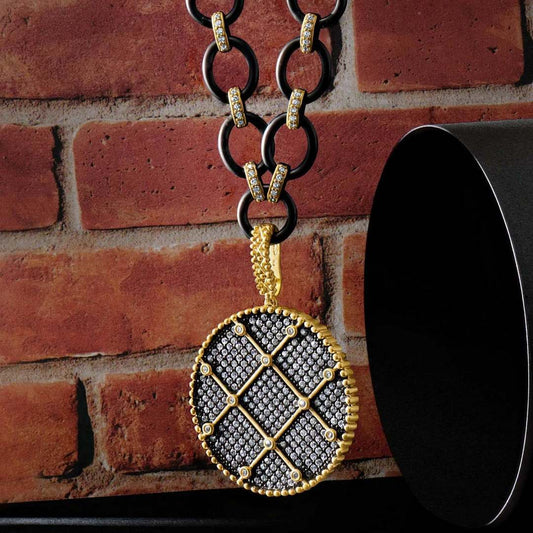 Signature Double Sided Pendant Chain Link Necklace