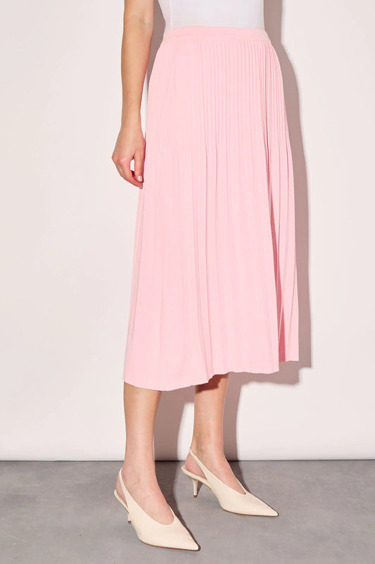Pleated Soft Knit A-Line Midi Skirt