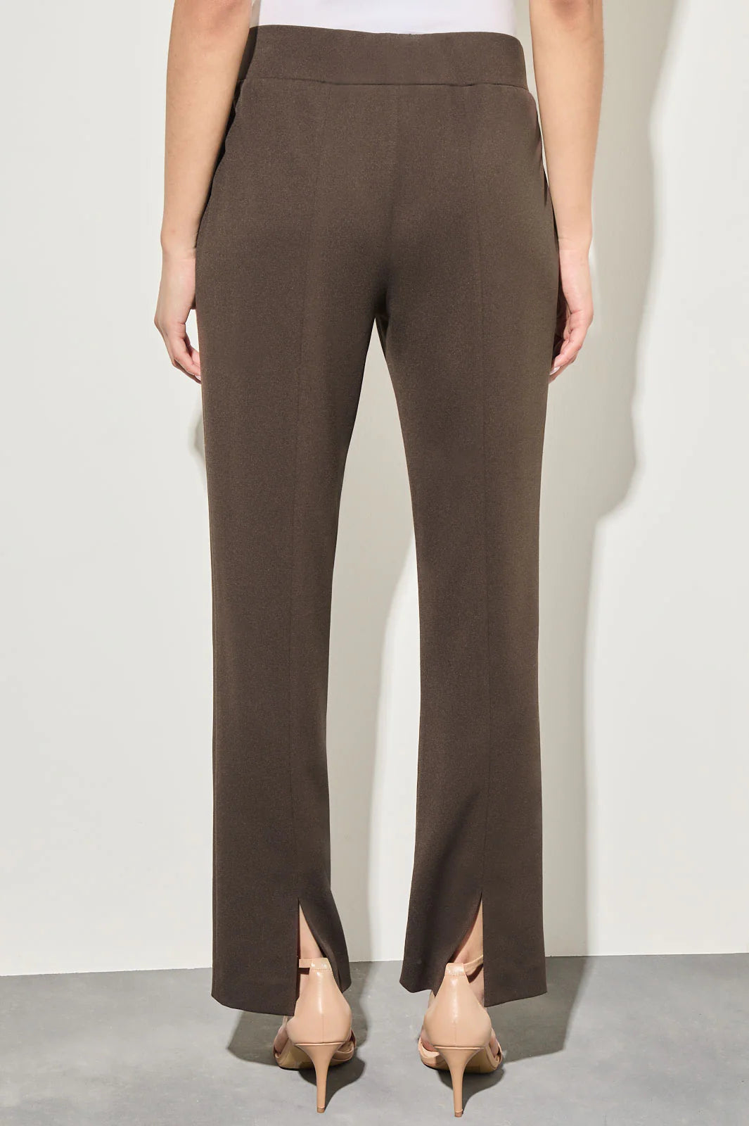Stretch Deco Crepe Straight-Leg Ankle Pants