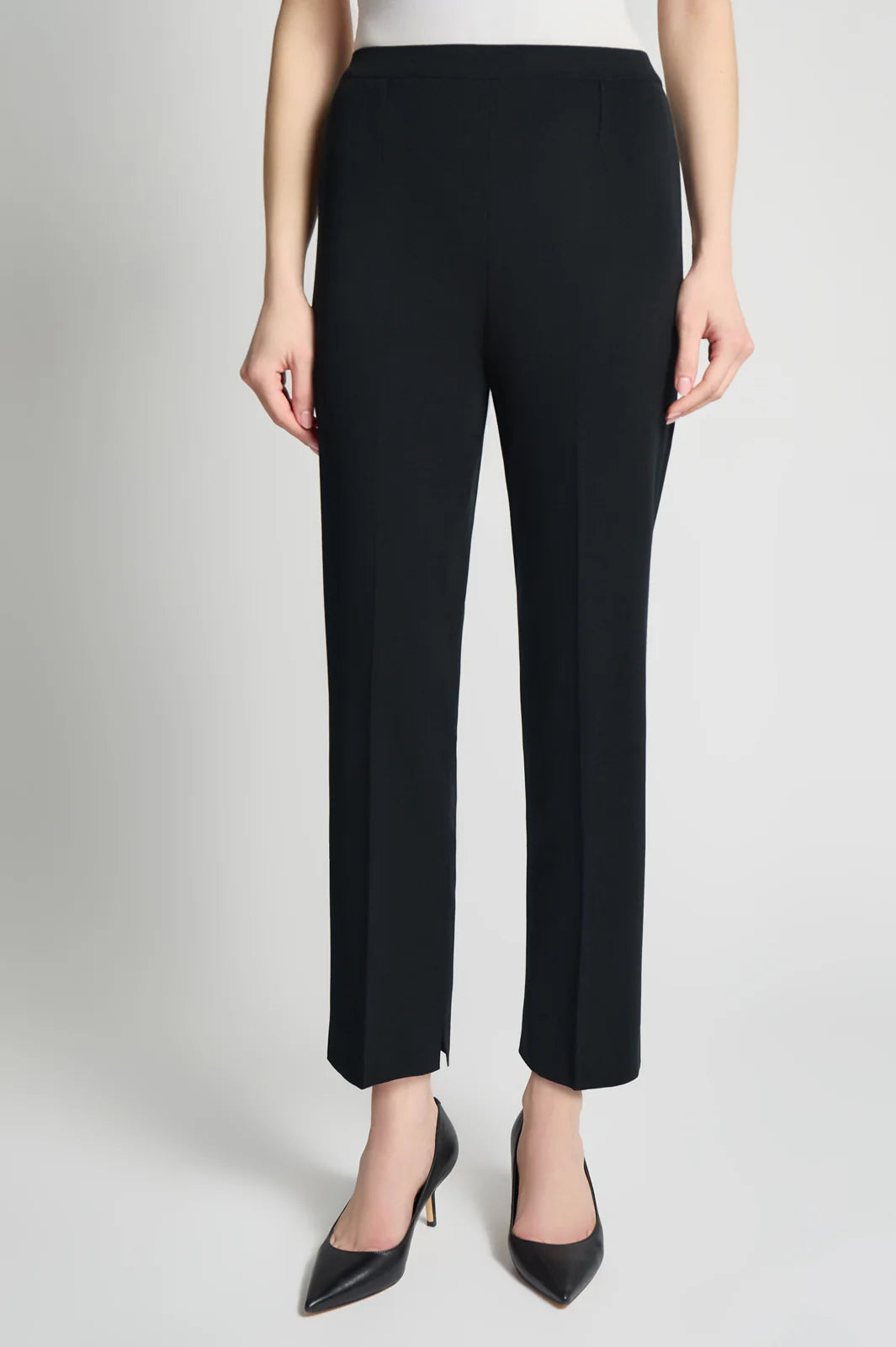 Knit Straight-Leg Ankle Pants