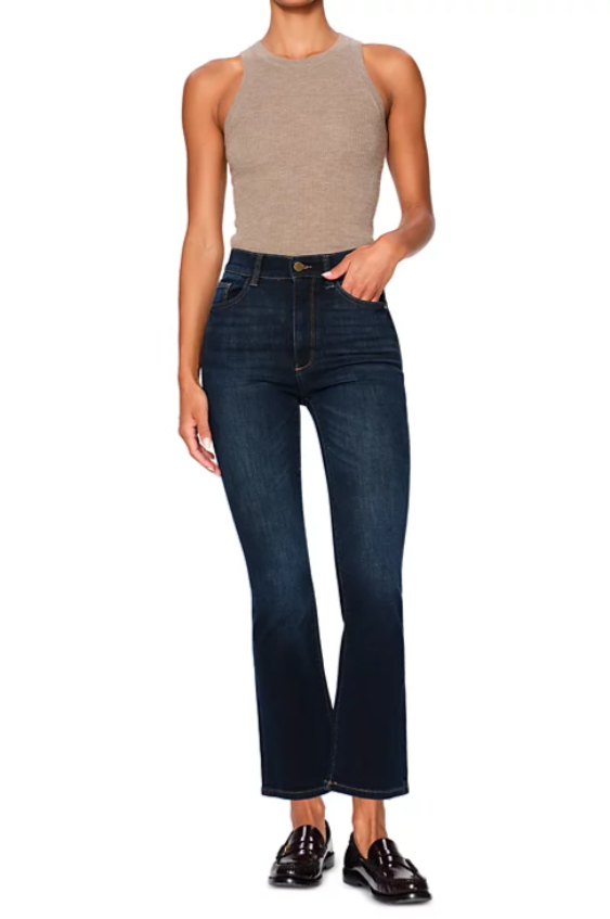 Bridget High Rise Instasculpt Crop Bootcut Jeans in Thunderbird