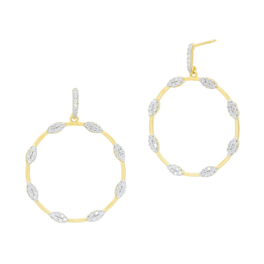 Sparkling Open Hoop Earrings