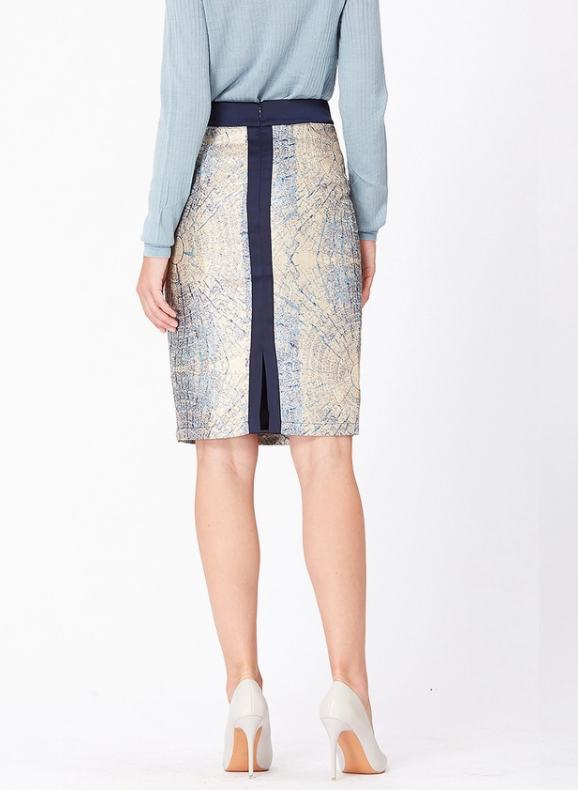 Straight Brocade Skirt