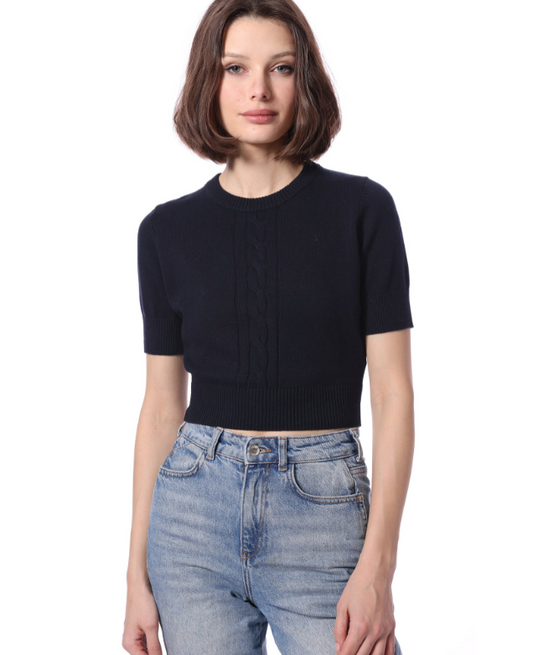 Cotton Cashmere Crop Sweater