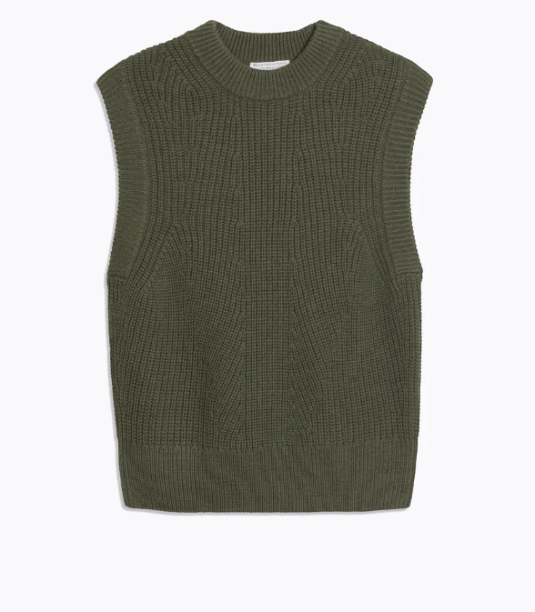 MERINO RIB MOCK NECK VEST