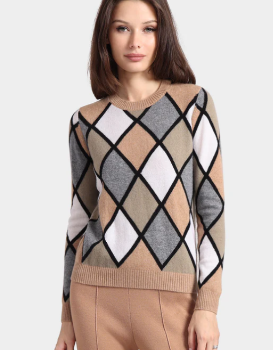 Cashmere Argyle Pullover