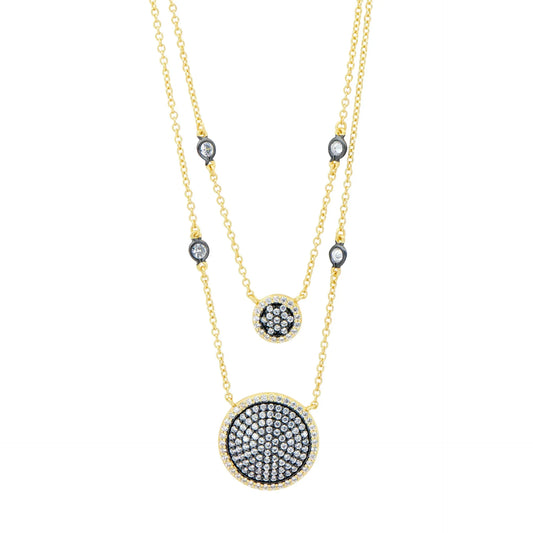 Double Layer Times Square Pavé Necklace