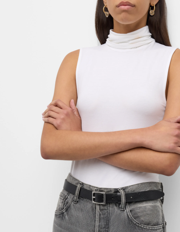 Soft Touch Sleeveless Stretch Turtleneck