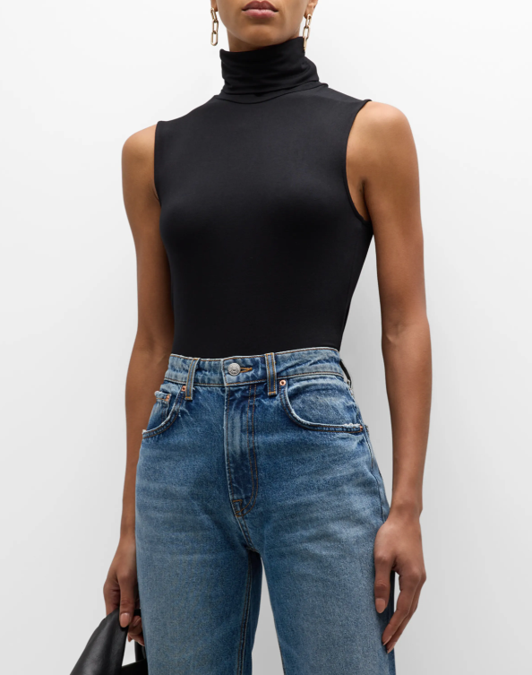 Soft Touch Sleeveless Stretch Turtleneck