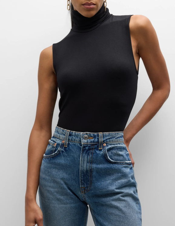 Soft Touch Sleeveless Stretch Turtleneck